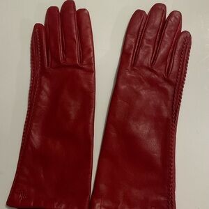 Ralph Lauren red leather gloves